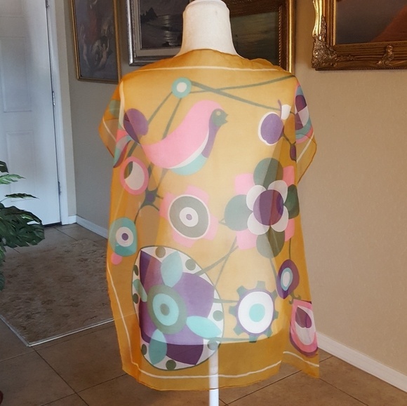 Vintage‎ - Silk Bird Abstract Scarf